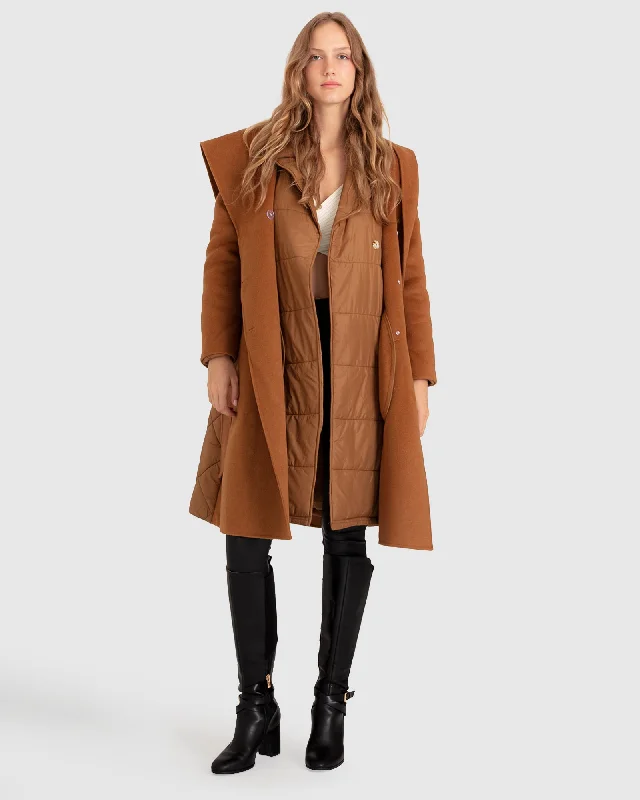 Cozy Fashions Walk Me Home Convertible Coat - Camel