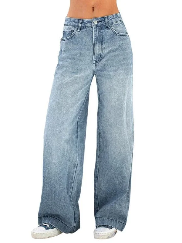 Cozy Fashions Washed Vintage Blue Versatile Boyfriend Jeans