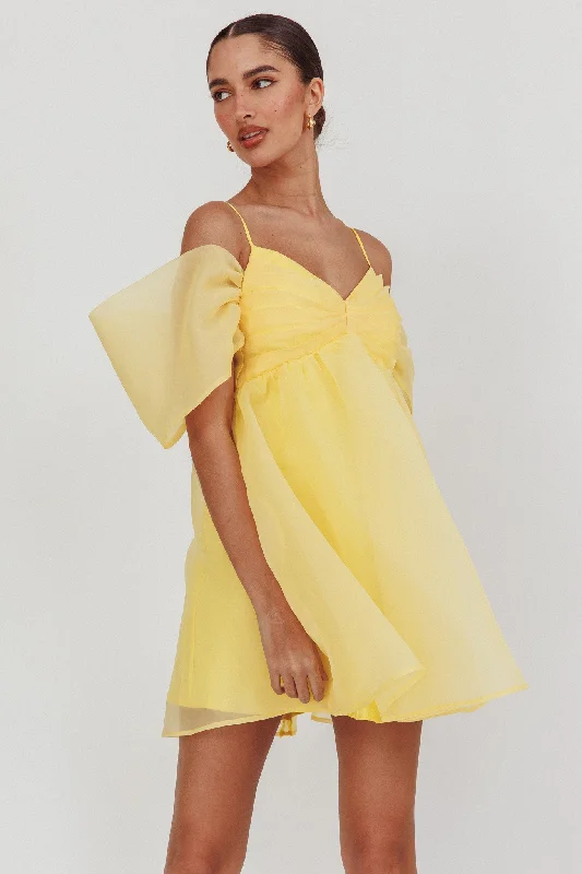 Simple Looks Little Liar Organza Mini Dress Yellow