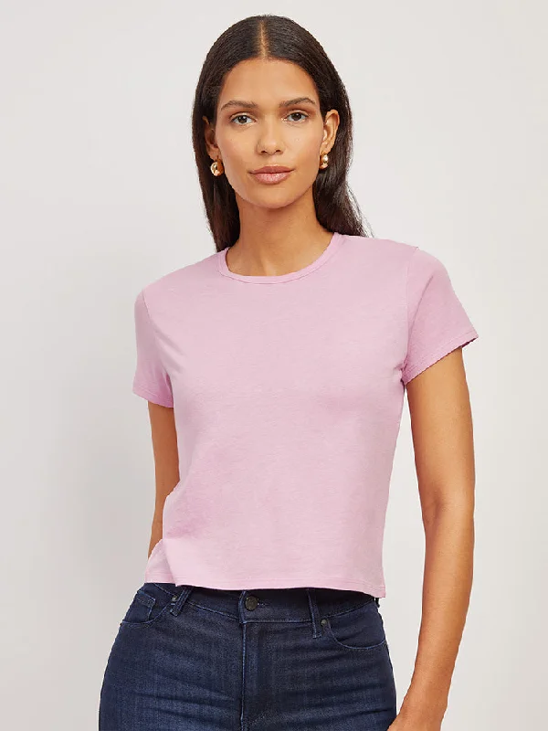 Simple Looks Cropped Fitted Crew Marcy Tee