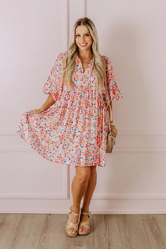 Cozy Knits Tea Garden Babydoll Dress in Pink
