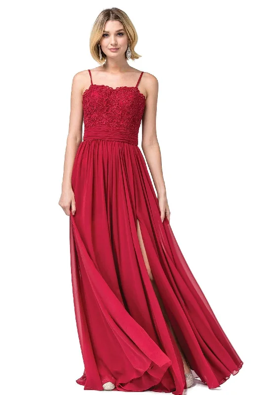 All-Day Outfits Dancing Queen - 2789 Beaded Lace Embroidery Square Neck A-Line Gown