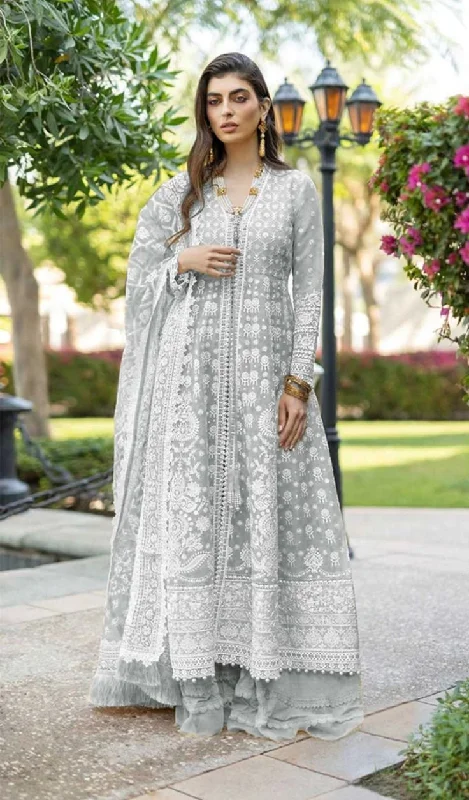Layered Style S 62 B Lawn Cotton Heavy Embroidered Long Straight Cut Pakistani Suit