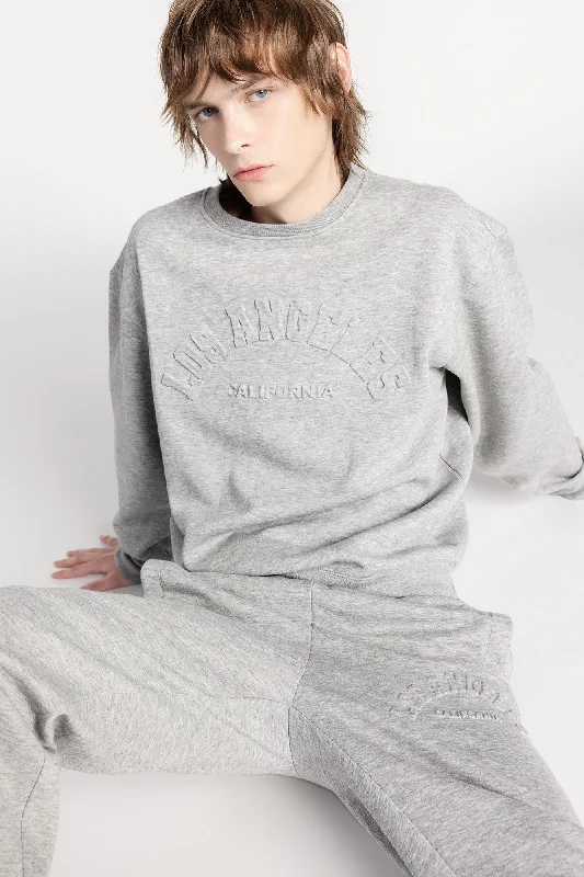Sporty Wear City Embossed Fleece Sweatshirt