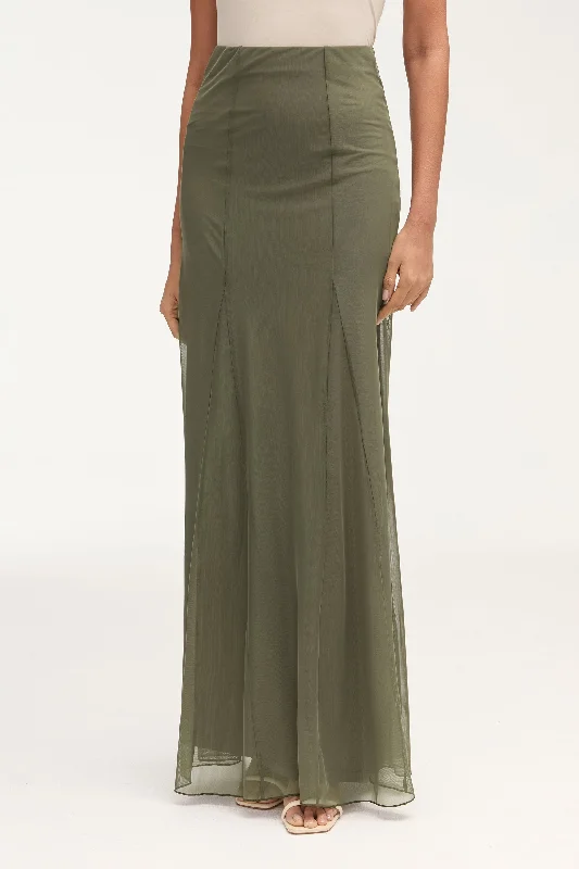 Relaxed Fashion Milia Maxi Skirt - Smokey Olive