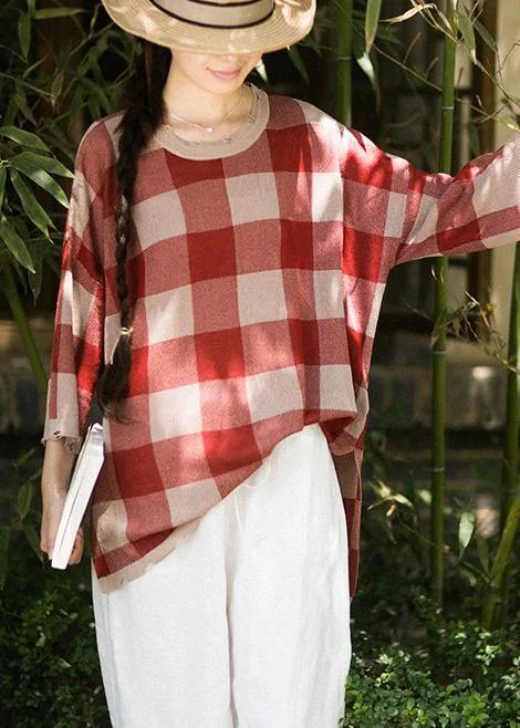 Light Layers Classy Half Sleeve Spring Clothes Fashion Ideas Red Plaid Blouse