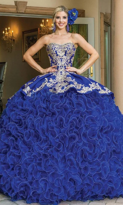 Casual Chic Outfits Dancing Queen - 1634 Strapless Embellished Ruffled Gown