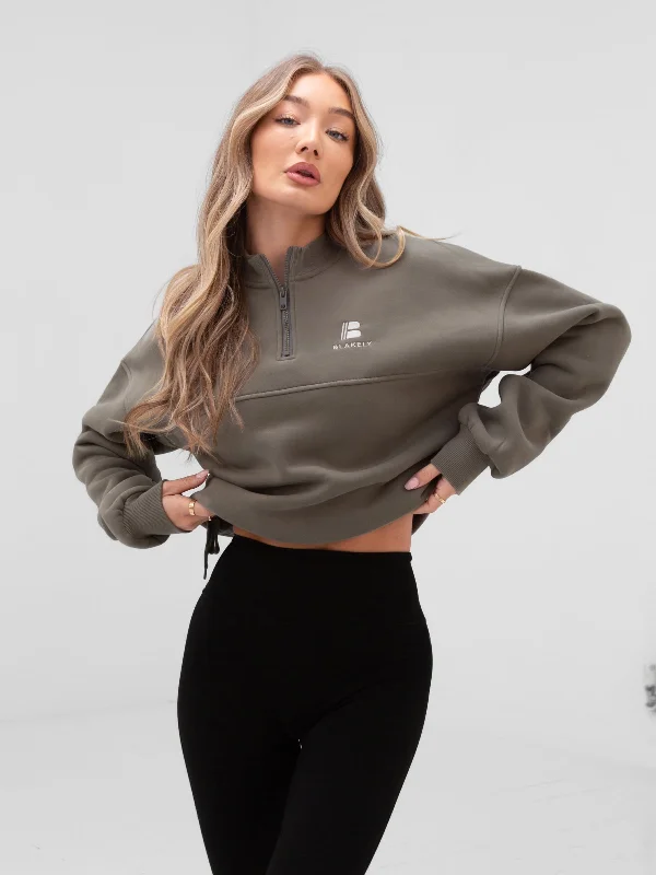 Soft Looks Apex Pro 1/4 Zip Sweater - Safari Green