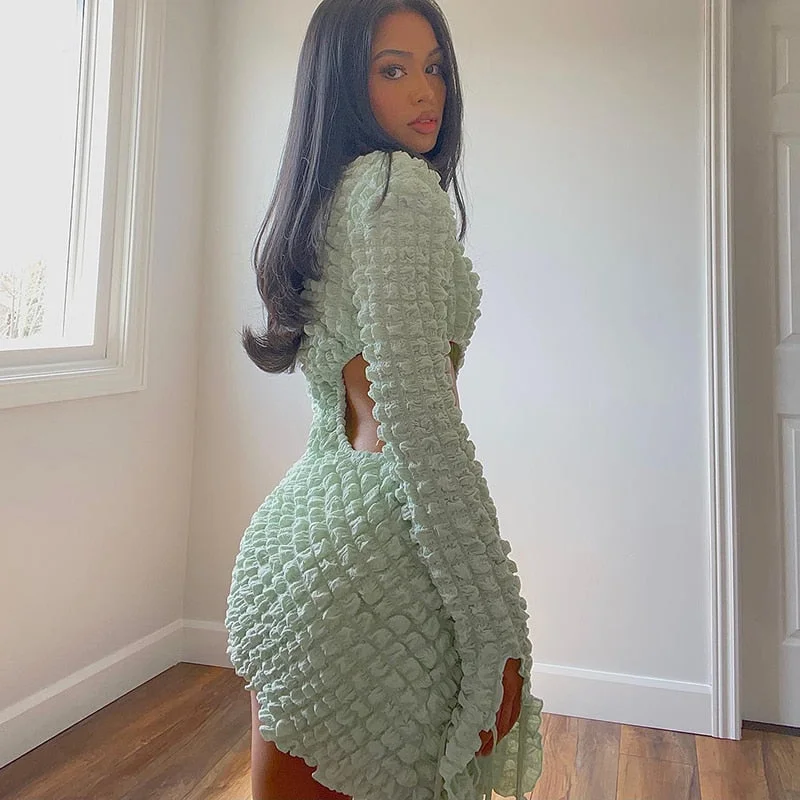 Cozy Lounge Wear A&A Bubbly Cut Out Dress