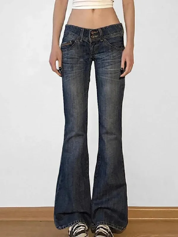 Comfy Layers Low Rise Washed Flared Jeans