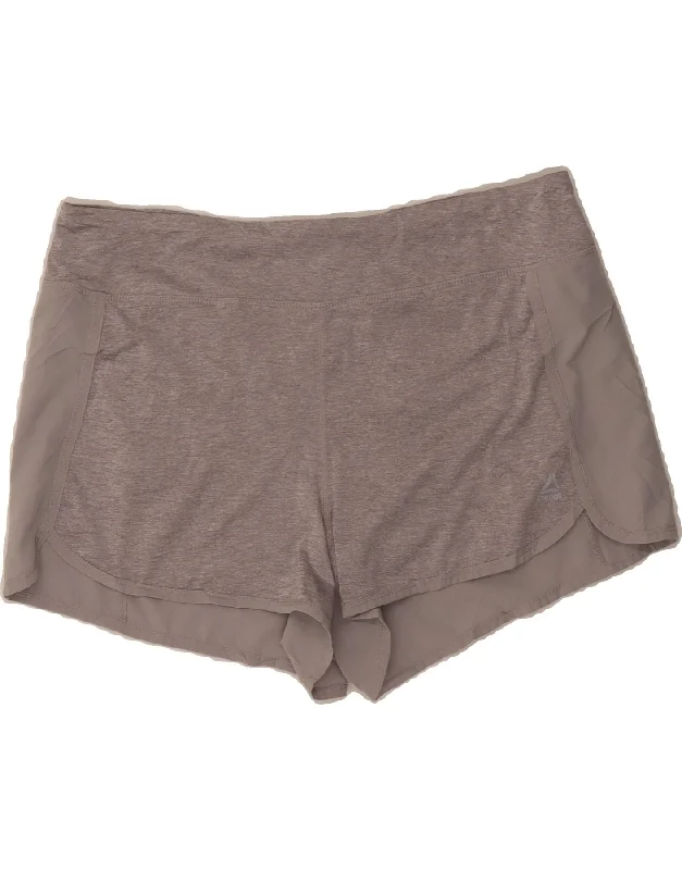 Warm Wear REEBOK Womens Sport Shorts UK 18 XL Grey Polyester
