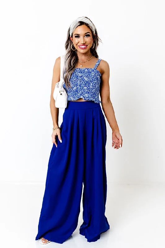 Fashion Comfort Forever Yours High Waist Pants In Royal Blue