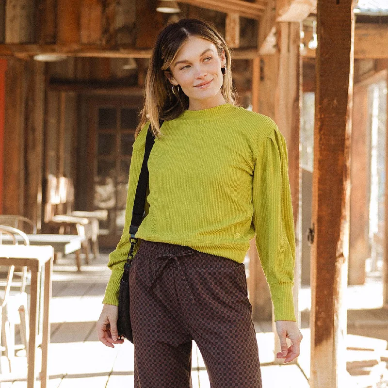 Soft Comfort Wear Serena Ribbed Top, Chartreuse