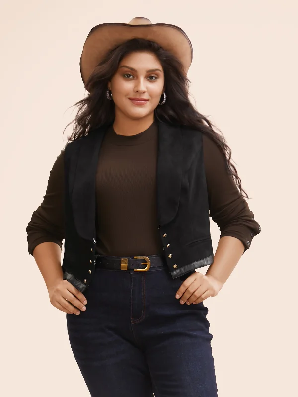Casual Chic Outfits Stretchy Suede Waist Cinching Vest