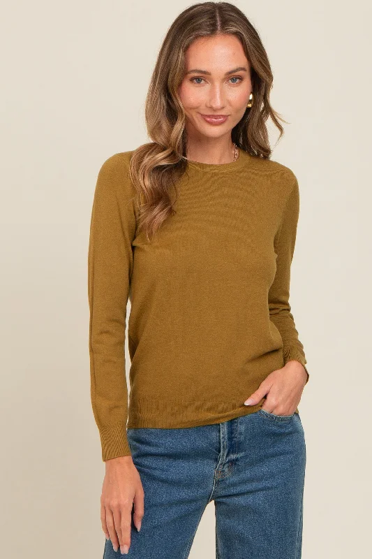 Easy Wear Chic Olive Basic Soft Knit Sweater
