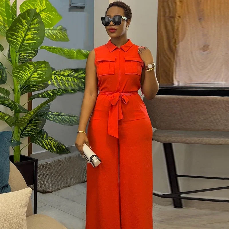 Breathable Style Casual Summer Women Sleeveless Jumpsuits