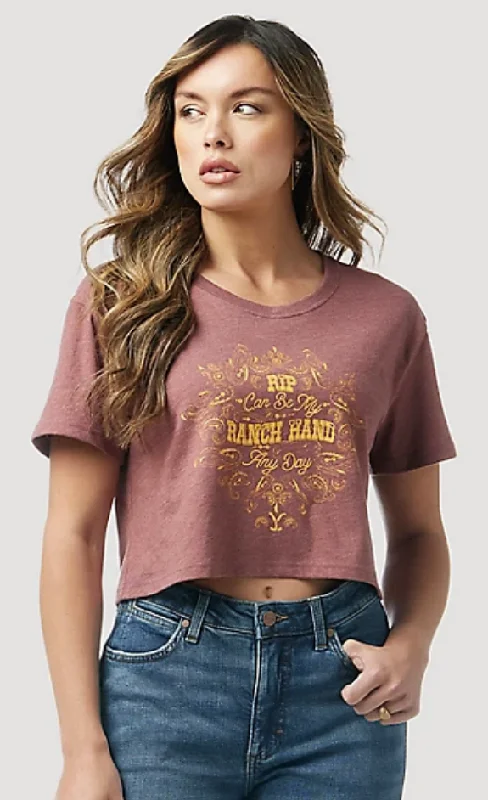 Cozy Fitting Women's Wrangler Yellowstone Crop T-Shirt #112323573