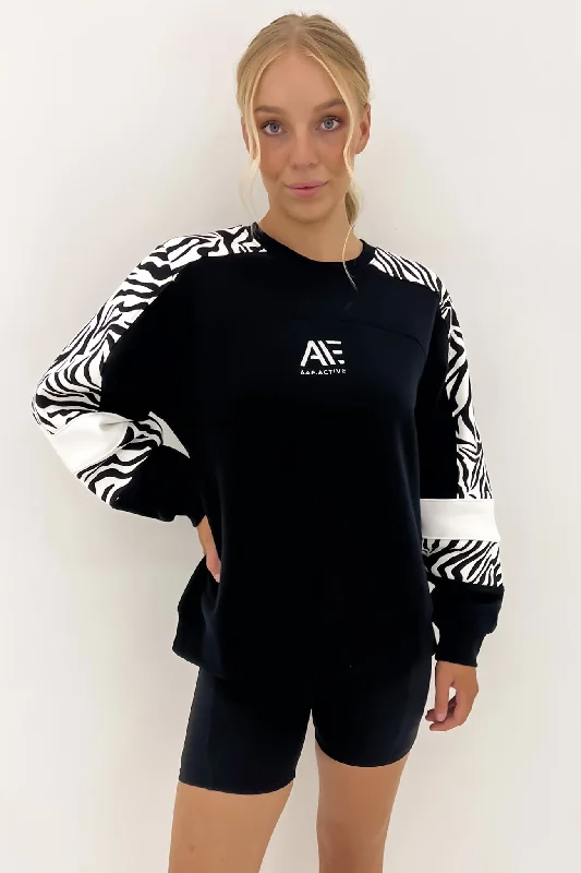 Soft Wearables Parker Panelled Crew Black