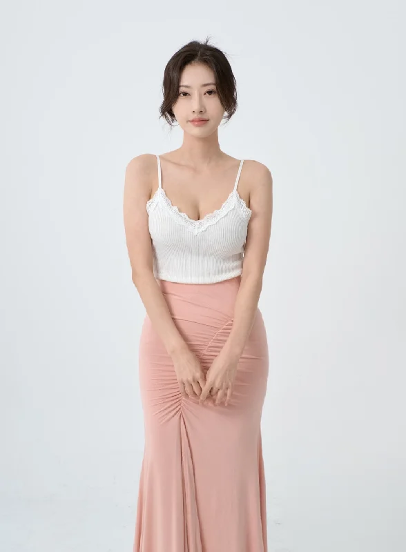 Elegant Fit Crop Lingerie Style Tank Top IO26