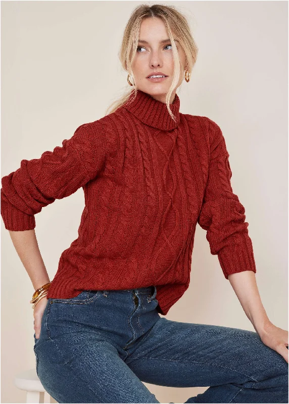 Stylish Casuals Chunky Knit Sweater - Mineral Red