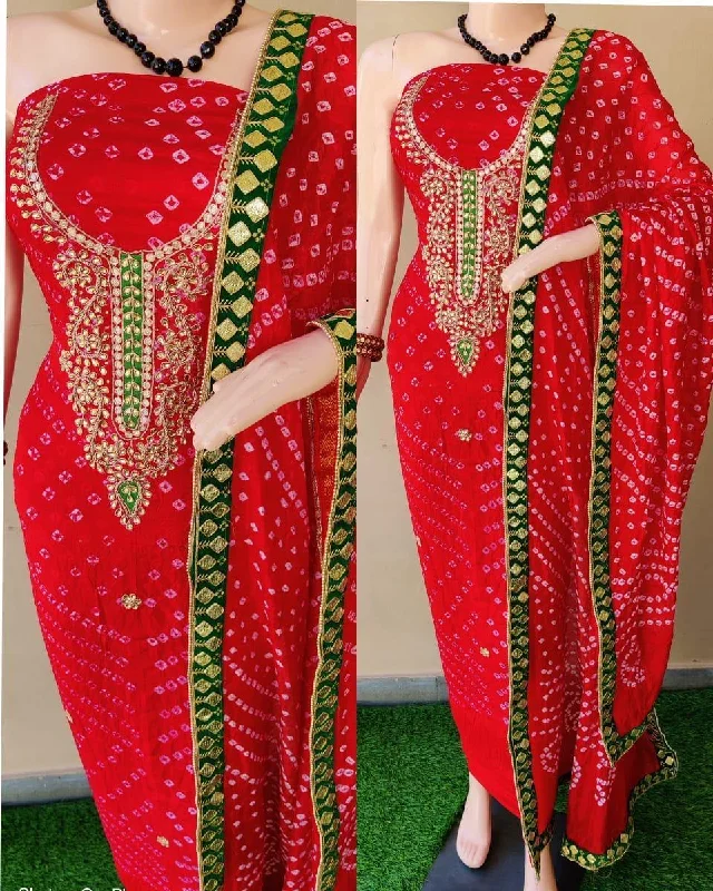 Soft Layers KcPc New Art Silk Bandhani Gotapatti Work Salwar Suit KML