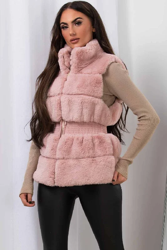 Cozy Shirts Faux Fur Gilet Pink
