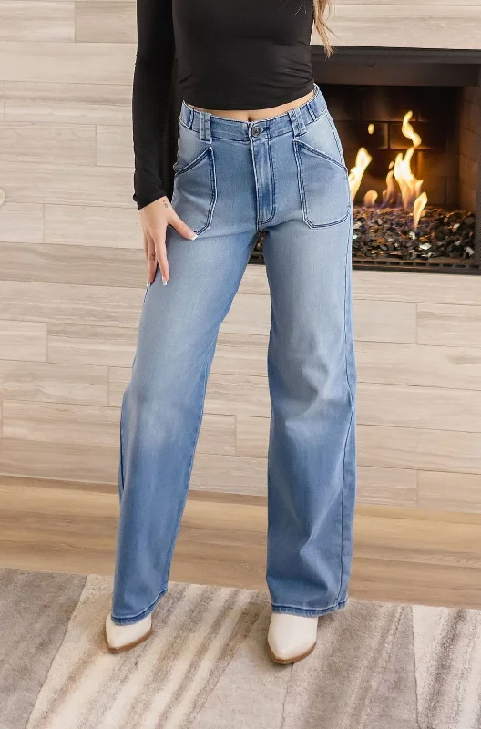 Light Layers Saylor High Rise Wide Leg Jeans Medium Wash
