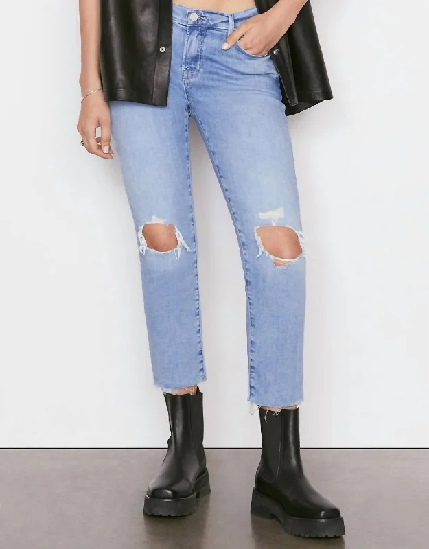 Relaxed Weekend Wear Le Garcon Crop Jeans In Cebu Rips