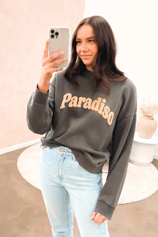 Weekend Comfort Wear Paradiso Crew Charcoal