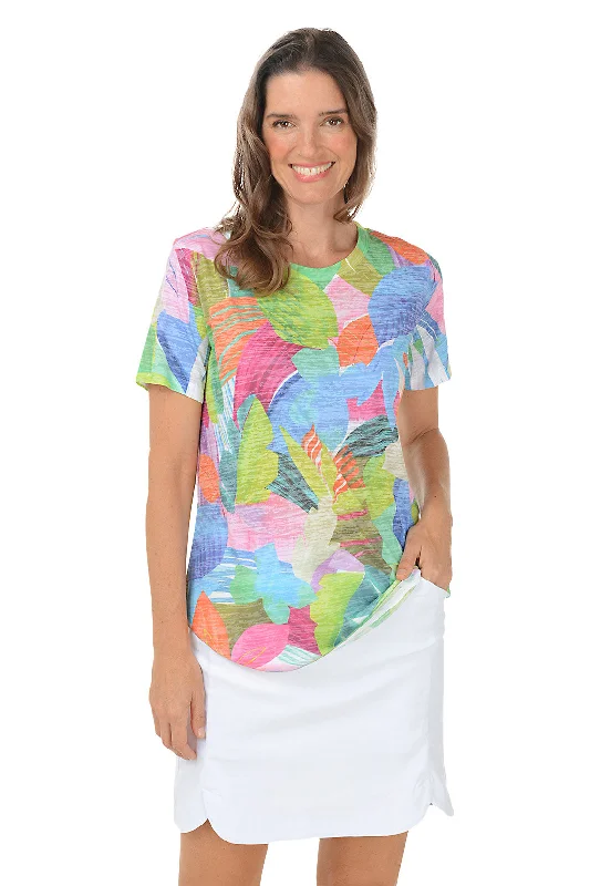 Easy Wear Chic Hideaway Short Sleeve Burnout Tee