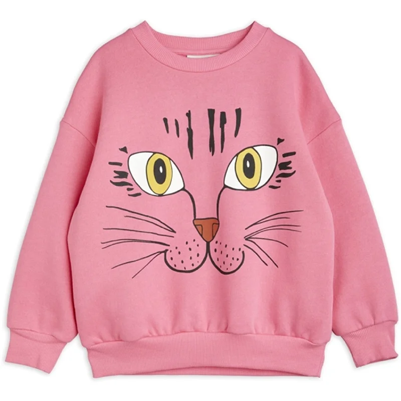 Relaxed Weekend Wear Mini Rodini Cat Face Sp Sweatshirt Pink