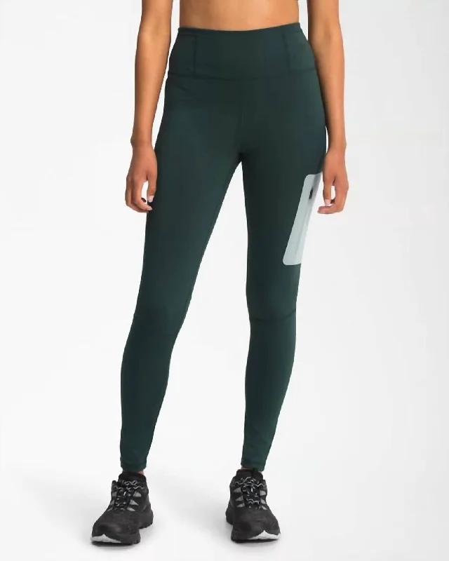 Stylish Jackets Women's Paramount Tight Leggings In Dark Sage Green/silver Blue