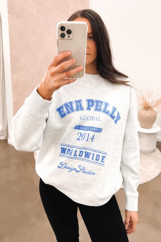 Soft Trends Worldwide Oversized Sweater White Marle