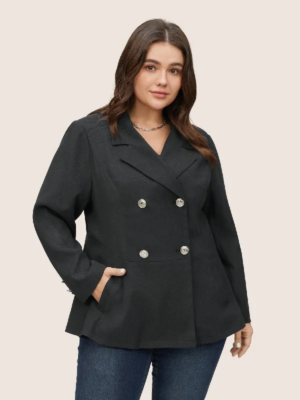 Light Layers Suit Collar Double Breasted Metal Detail Blazer