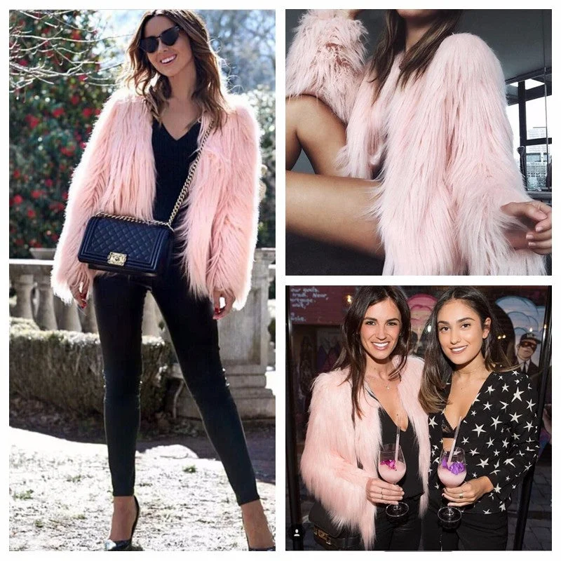 Casual Chic Outfits Bridget Faux Fur Jacket - Pink
