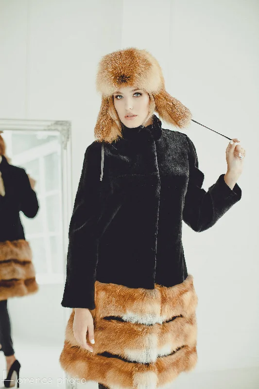 Stylish Casuals Fox and Beaver Coat
