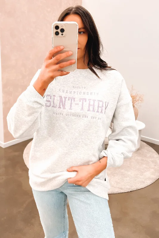 Relaxed Fit Wear Varsity Crew Snow Marle