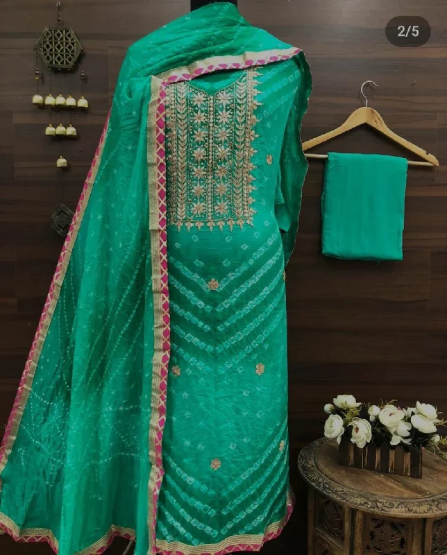 Stylish Jackets KcPc New Art Silk Bandhani Gotapatti Work Salwar Suit KML