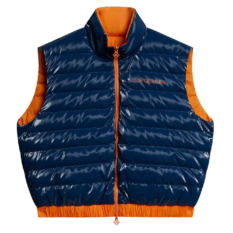 Warm Wear J.Lindeberg Isla Reversible Golf Vest Estate Blue - FW23 Women