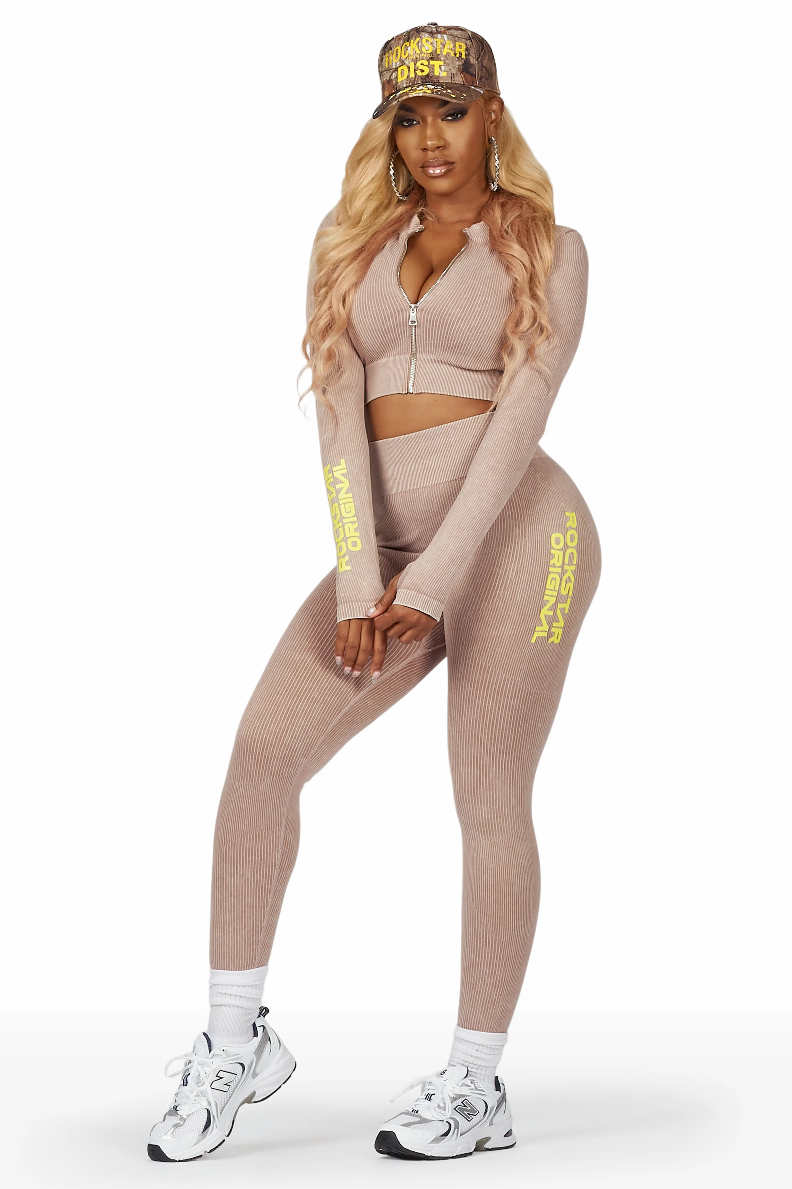 Cozy Chic Wear Nyala Mocha Mineral Wash Active Set