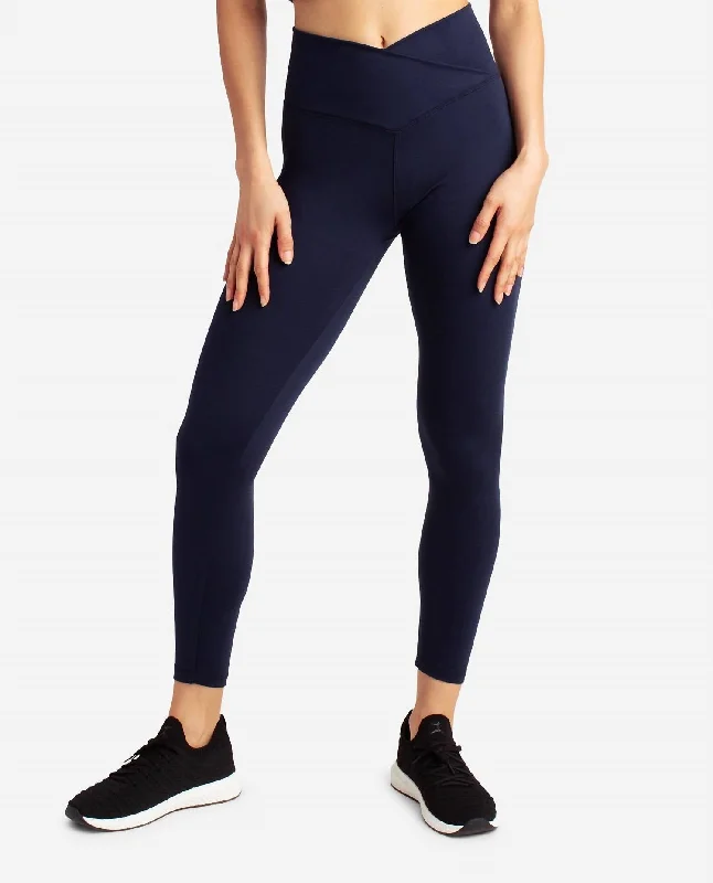 Simple Looks Crossover Waist 7/8 Legging In Neo Navy