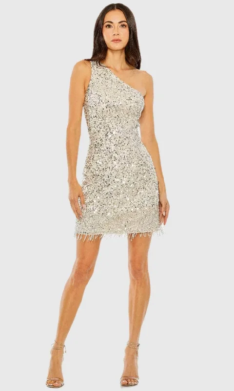 Versatile Outfits Mac Duggal 5930 - Sleeveless Fringe Detail Cocktail Dress