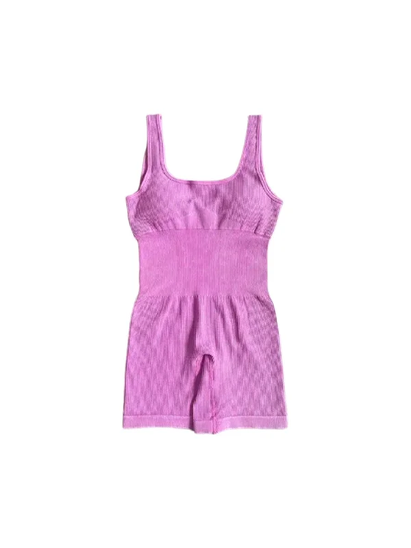 Comfy Chic Wear Ribbed Slate Romper