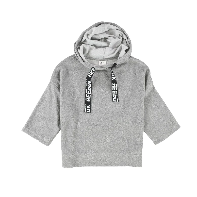 Cozy Fashions Reebok Womens Meet You There Terry Pullover Hoodie Sweatshirt, Grey, Medium