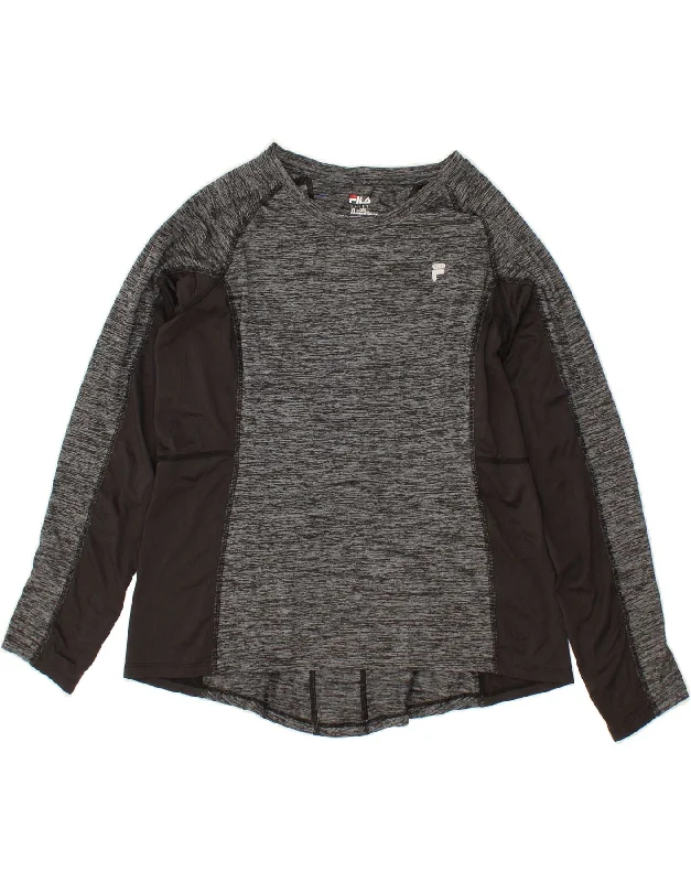 Simple Looks FILA Womens Top Long Sleeve UK 18 XL Grey Colourblock Polyester