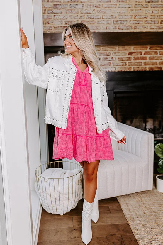 Soft Tops Across The World Mineral Wash Mini Dress In Pink