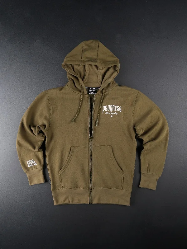 Relaxed Weekend Wear PROGRESS ZIP-UP-OLIVE