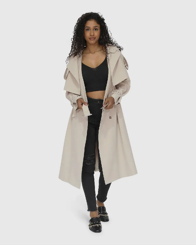 Comfortable Dresses Manhattan Cropped Trench - Sand