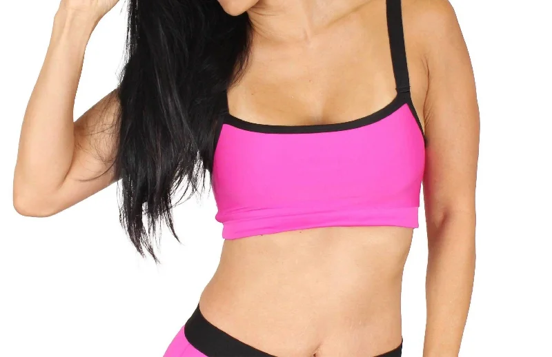 Cozy Fashions Light Support Sports Bra In Fuchsia