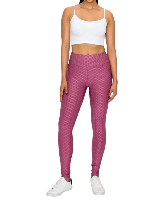 Effortless Outfits Honeycomb Leggings In Mauve